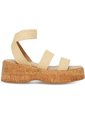 Steve Madden Beige Cork Platform Sandal